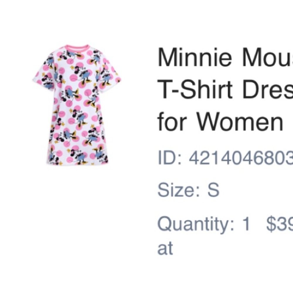 Official Disney Minnie Mouse T-Shirt Dress